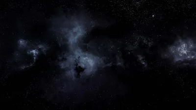 Barely Lit Gas Clouds in Black Space HD Wallpaper