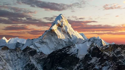Sunset Glow on a Snow Pyramid HD Wallpaper
