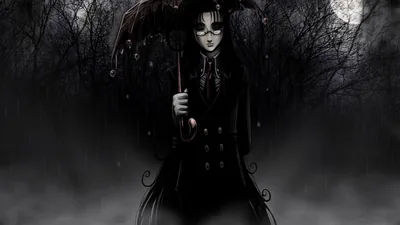 Gothic Girl with Umbrella in Moonlight HD Wallpaper