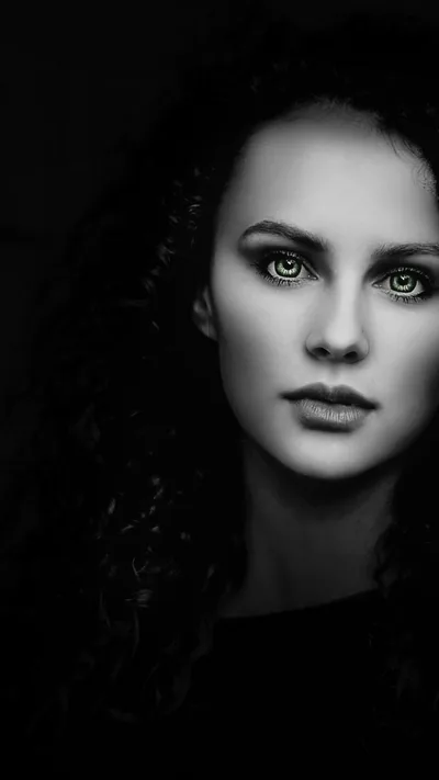 Portrait of a Woman in Black and White HD Phone Wallpaper