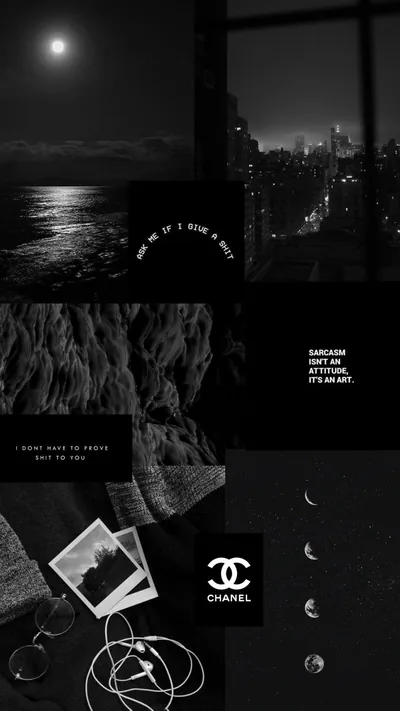 Black Aesthetic Collage Wallpaper