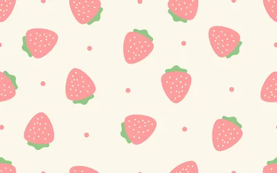Scattered Strawberries on Cream HD Wallpaper
