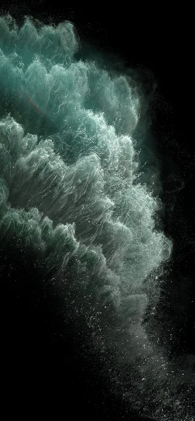 Teal Wave Crashing in the Dark HD Phone Wallpaper
