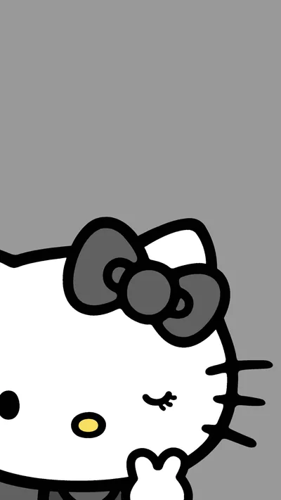 cute hello kitty selfie wallpaper dark grey