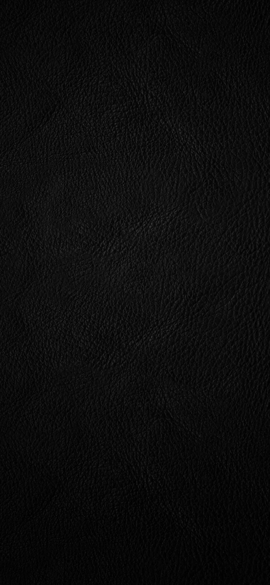 Fine-grain black leather fills the frame edge to edge, the pores catching just enough light down the left side to show the texture.