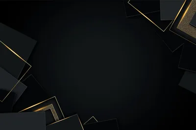 Gold Edged Black Frames Around Empty Centre HD Wallpaper