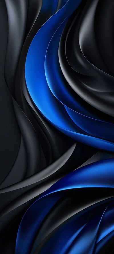 Black and Blue Satin Swirls HD Phone Wallpaper