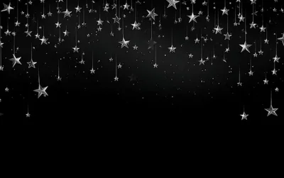 Glittering Star Garland on Black HD Wallpaper