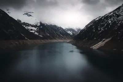 Mountain Lake Under Heavy Cloud HD Wallpaper