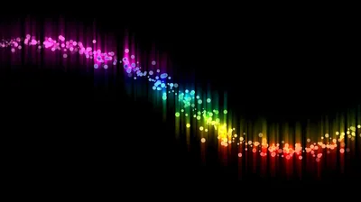 Rainbow Light Wave on Black HD Wallpaper