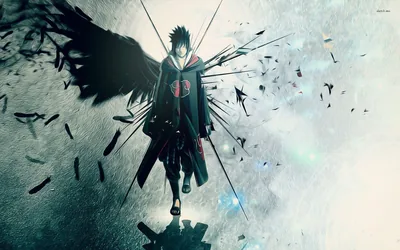 Sasuke with a Black Wing HD Wallpaper