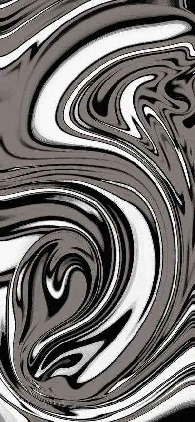 Black and White Liquid Marble Swirl HD Phone Wallpaper