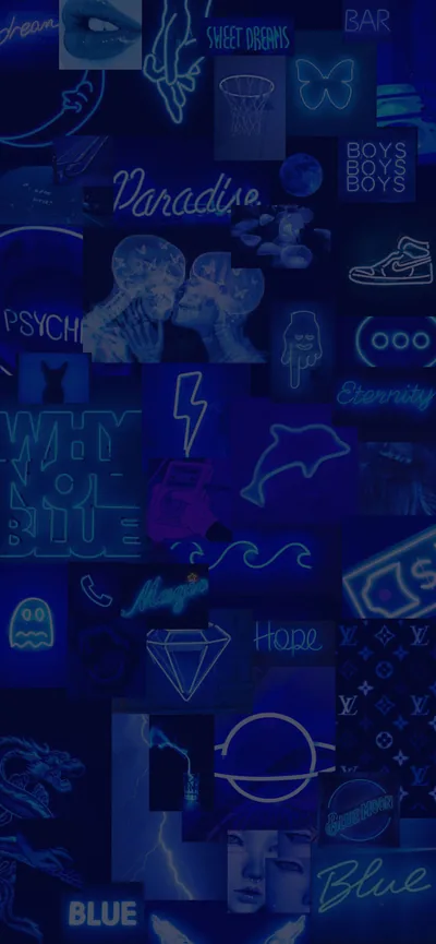 Blue Neon Aesthetic Wallpapers Aesthetic Blue Wallpaper for iPhone