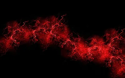Red Electric Filaments on Black HD Wallpaper