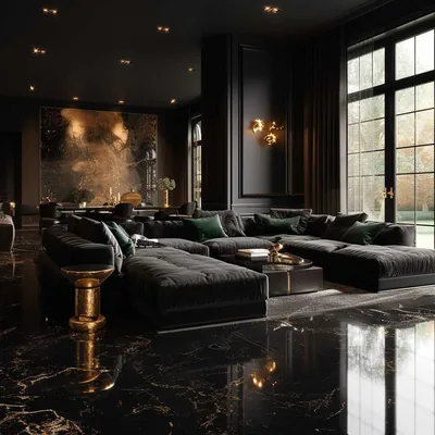 Deep & Dark Black Accent Walls in Living Room Ideas