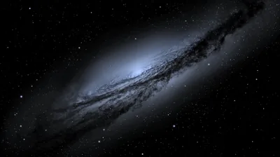 Tilted Spiral Galaxy with Dust Lanes HD Wallpaper