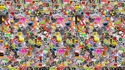 Sticker Bomb Wallpaper Hd Black And White