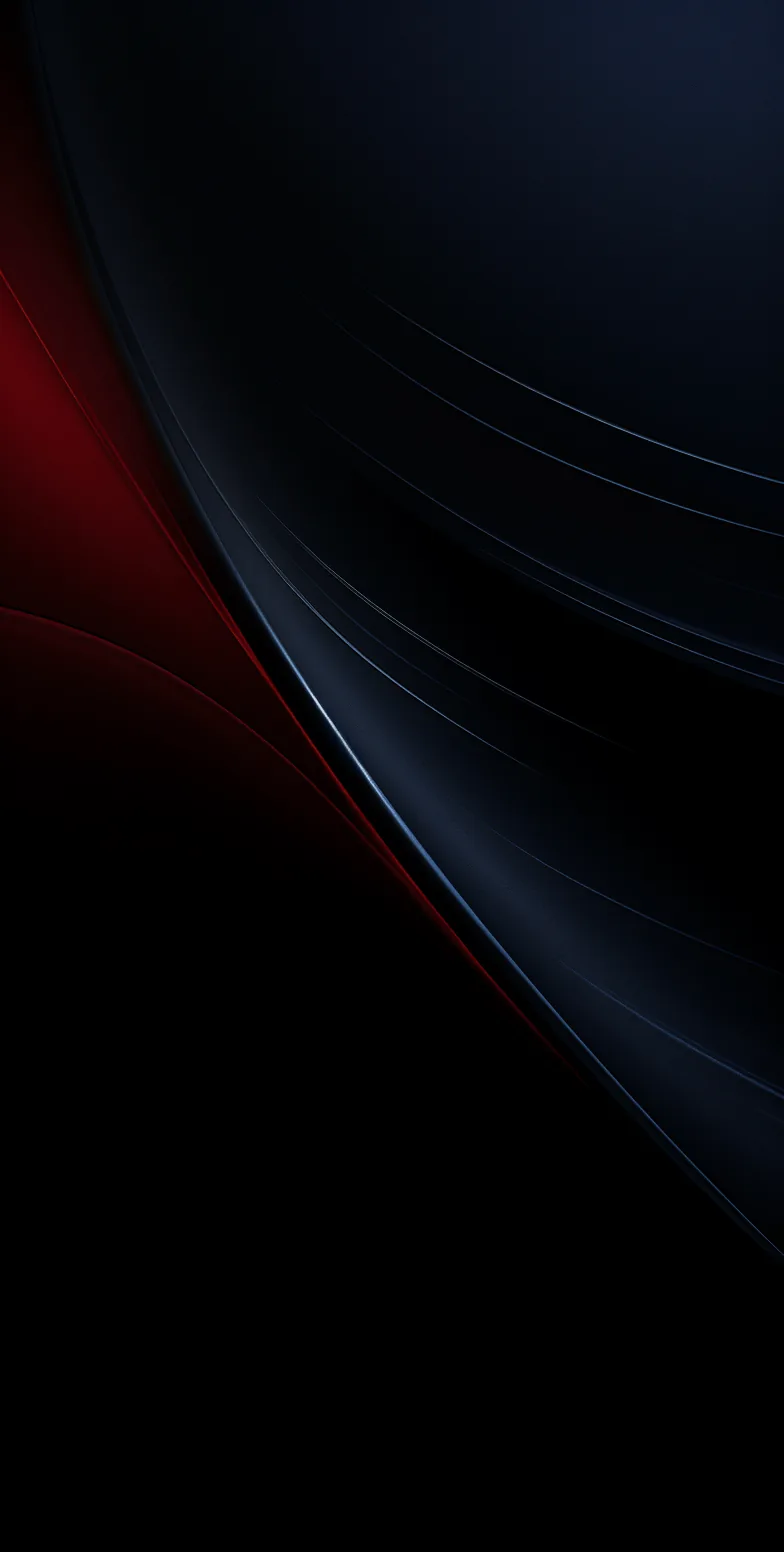 A dark polished curve fills most of the frame, a narrow band of red light burning along its left edge, thin lines etched across the top.
