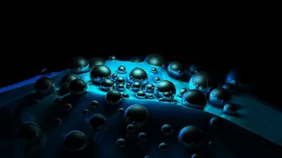 Blue Water Bubbles Glare Black Background HD Blue Wallpapers