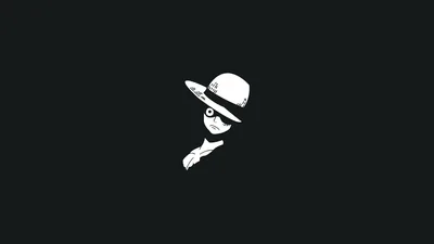 Minimalist Straw Hat Pirate on Black HD Wallpaper