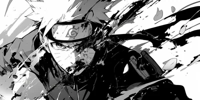 Ink Splatter Ninja Mid-Lunge HD Wallpaper