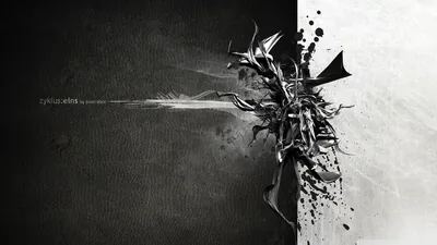 Shattered Figure Split Between Black and White HD Wallpaper