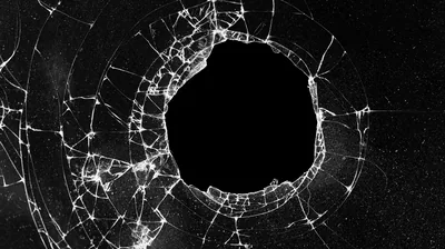 Smashed Glass Around a Dark Hole HD Wallpaper