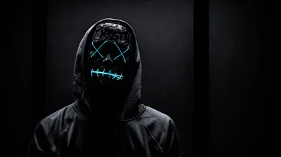 wallpaper mask, neon, anonymous, black 4k uhd hd background