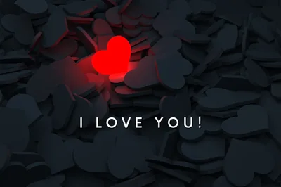 Glowing Red Heart Among Grey Hearts HD Wallpaper