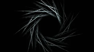 White Fractal Ring on Black HD Wallpaper