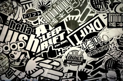 Trendy Sticker Bomb Collage HD Wallpaper