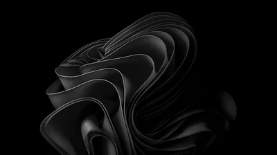 Layered Black Ribbon Sculpture HD Wallpaper