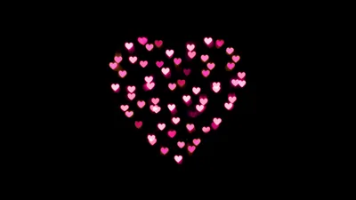 Love heart Wallpaper 4K, Pink hearts, Lights, Night