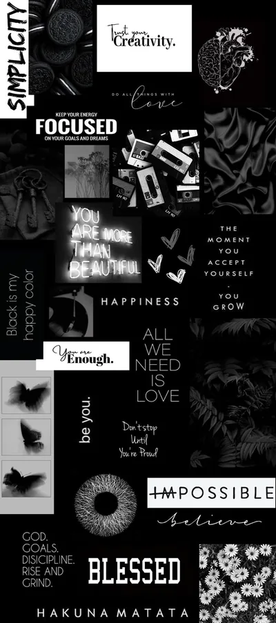 Black Wallpaper Words Wallpaper
