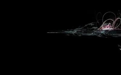 Thin Light Filaments on Black HD Wallpaper