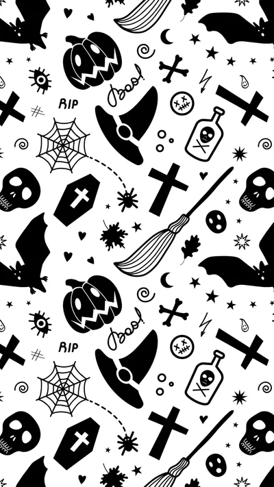 Black Cute Halloween HD Wallpaper