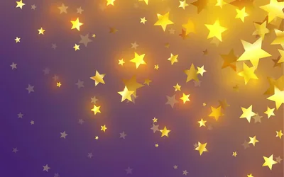Gold Star Confetti on Purple HD Wallpaper