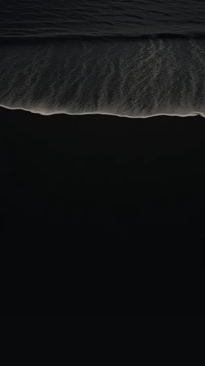 Black Sand Beach from Above HD Phone Wallpaper