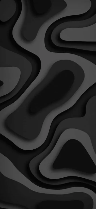 Black Layered Topography Pattern HD Phone Wallpaper
