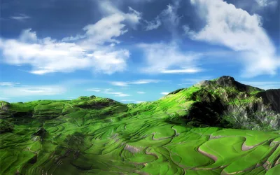 Surreal Green Valley Digital Art HD Wallpaper