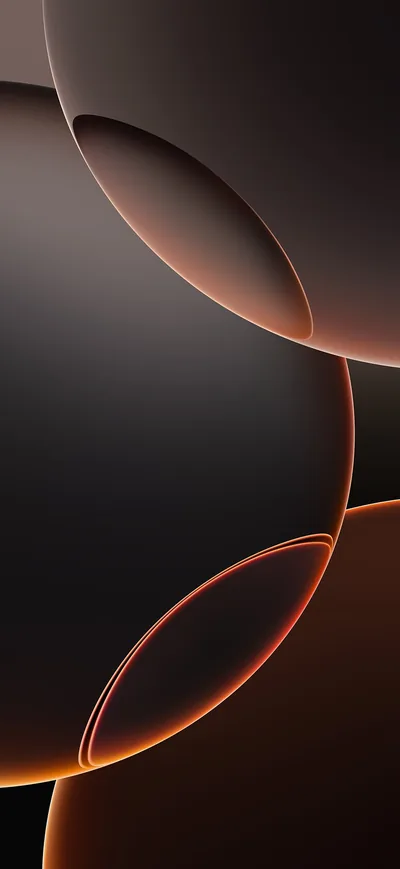 Amber Ringed Circles on Charcoal HD Phone Wallpaper