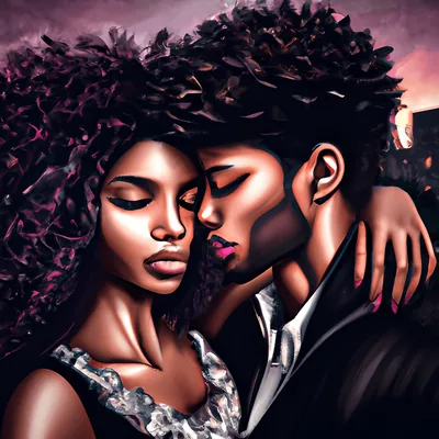 Urban Black Love Drawings Premium Vector