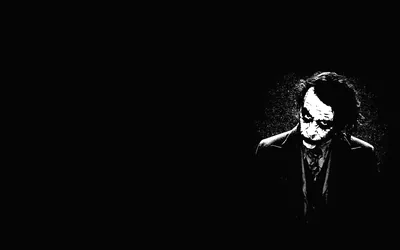 Minimal Joker on a Black Field HD Wallpaper