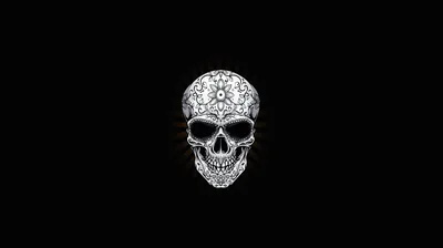 Lace Filigree Skull on Black HD Wallpaper