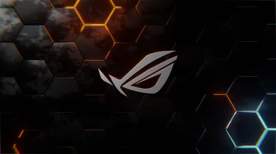ROG Logo on Dark Hex Panels HD Wallpaper