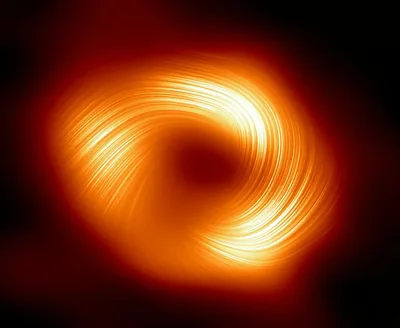 Black Hole with Orange Swirling Rings HD Wallpaper