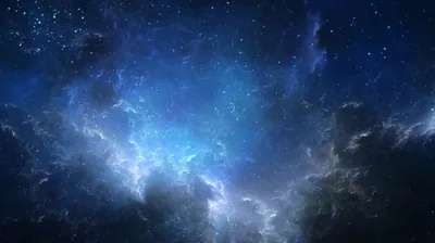 Pale Blue Nebula Among Dark Clouds HD Wallpaper