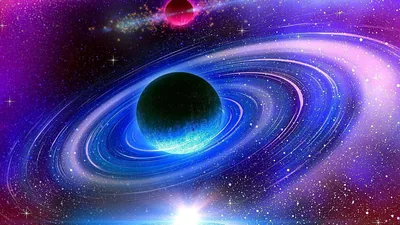 Blue Ringed Planet Digital Art HD Wallpaper