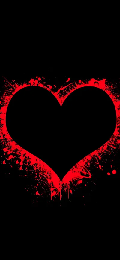 Red Paint Splatter Heart HD Phone Wallpaper