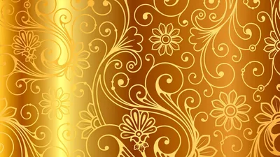 Gold Floral Swirl Pattern HD Wallpaper